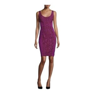 Diane Von Furstenberg Geovana Lace Purple Amethyst/Red Onyx Dress size 8 EUC
